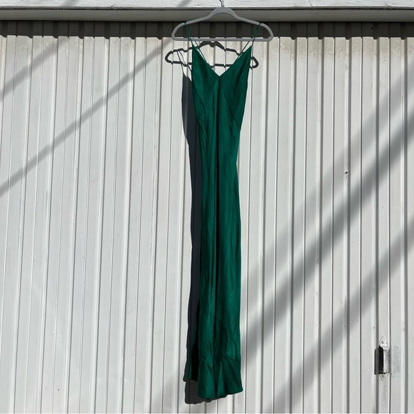 Elegant Green Satin Sleeveless Maxi Dress Chic Stand Neck Lace Up Backless Dresses New Female Summer Vacation Beach Vestido 2025 main image 1